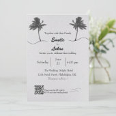 Palm Tree and Seashells Arch Photo 結婚's 招待状 (スタンド正面)