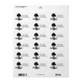 Palm Tree atビーチイン黒、白住所 シール (フルシート)