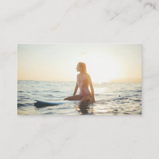 Palm Tree Backgroundロゴと写真の追加 名刺 (裏面)