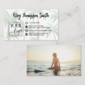 Palm Tree Backgroundロゴと写真の追加 名刺 (正面/裏面)