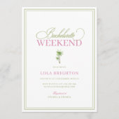 Palm Tree Beach Bachelorette Weekend Itinerary 招待状 (正面)