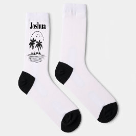 Palm Tree Beach Crew Socks ソックス