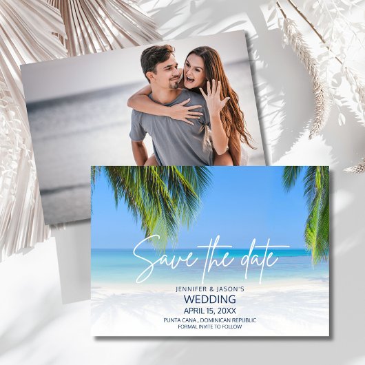 Palm Tree Beach Destination Wedding セーブザデート