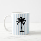 Palm Tree Beach Nautical Stripe コーヒーマグカップ (左)