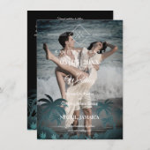 Palm Tree Beach Personalized Photo Engagement (正面/裏面)