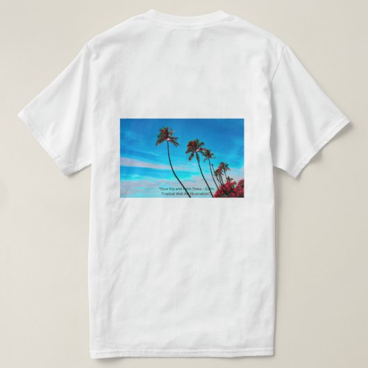 Palm Tree Beach Seashore - Tropical Paradise Tシャツ (デザイン裏面)