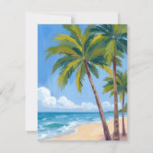 Palm Tree Beach | Tropical Watercolor Blue Card (正面)