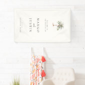 Palm Tree Beach Wedding Welcome 横断幕 (インサイチュ)