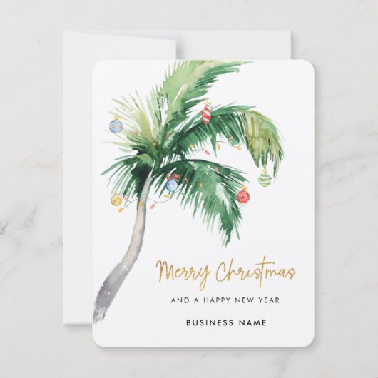 Palm Tree Business Logo Christmas Holiday Card シーズンカード (正面)