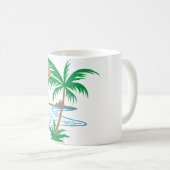 Palm Tree by the River | Tropical Sunset Art コーヒーマグカップ (正面右)
