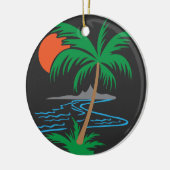Palm Tree by the River | Tropical Sunset Art セラミックオーナメント (左)