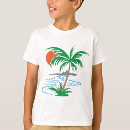 Palm Tree by the River | Tropical Sunset Art Tシャツ