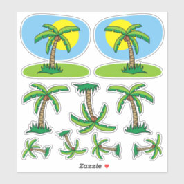 Palm Tree Cartoonのステッカーセット シール