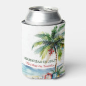 Palm Tree & Christmas I 7月のプレゼント 缶クーラー (缶正面)