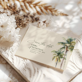 Palm Tree Destination Elegant Coastal Wedding セーブザデート