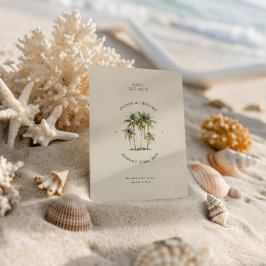 Palm Tree Destination Elegant Coastal Wedding セーブザデート