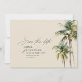 Palm Tree Destination Elegant Coastal Wedding セーブザデート (正面)