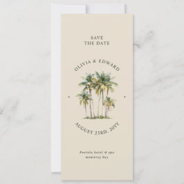Palm Tree Destination Elegant Coastal Wedding セーブザデート