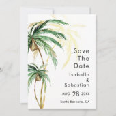 Palm Tree Destination Wedding Photo Save The Date セーブザデート (正面)