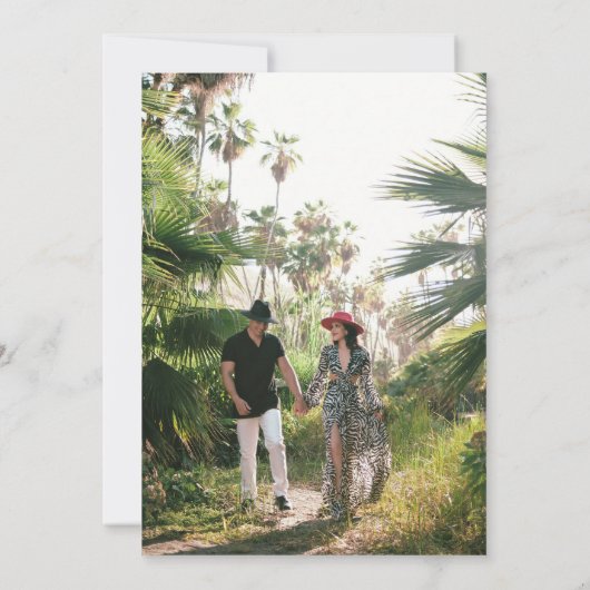 Palm Tree Destination Wedding Photo Save The Date セーブザデート (裏面)
