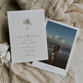 Palm Tree Destination Wedding Photo Save The Date 招待状