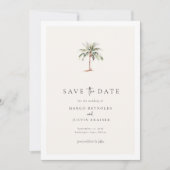 Palm Tree Destination Wedding Photo Save The Date 招待状 (正面)