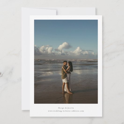 Palm Tree Destination Wedding Photo Save The Date 招待状 (裏面)