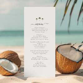 Palm Tree Elegant Script Modern Tropical Wedding メニュー