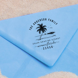 Palm Tree & Family Nameスクリプト差出人住所 セルフインキングスタンプ
