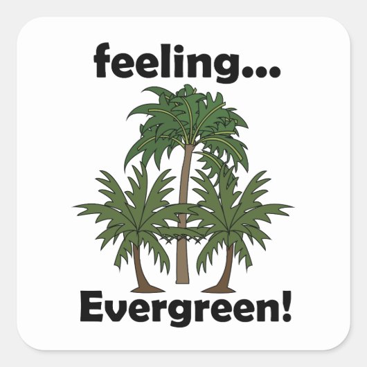 Palm Tree Feeling Evergreen Tropical Funny スクエアシール (正面)