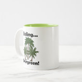 Palm Tree Feeling Evergreen Tropical Funny ツートーンマグカップ (正面左)
