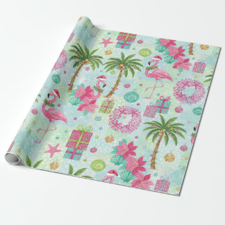Palm Tree Flamingo Tropical Vibes ラッピングペーパー