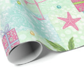 Palm Tree Flamingo Tropical Vibes ラッピングペーパー (ロールコーナー)