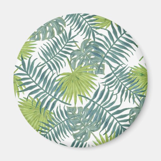 Palm Tree Fronds Painting Hawaiian Print マグネット (正面)