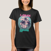 Palm tree Hawaii Lanai Vacation Beach Ocean Tシャツ (正面)