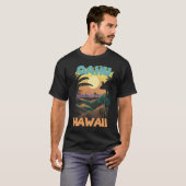 Palm tree Hawaii Oahu Vacation Beach Ocean Tシャツ (正面フル)