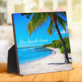Palm Tree Hawaii Sandyビーチ写真「オンビーチ時間」 フォトプラーク