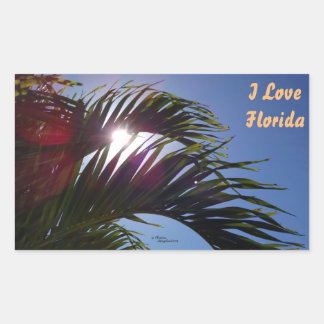 Palm tree I Love Floridaスタンプ 長方形シール