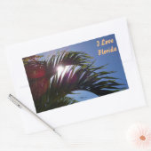 Palm tree I Love Floridaスタンプ 長方形シール (封筒)