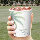 Palm Tree Island Destination Green Wedding 紙コップ