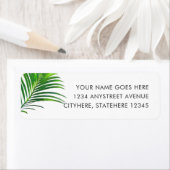 Palm Tree Leaves Modern Return Address Label ラベル (インサイチュ)