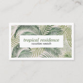 Palm tree leaves tropical Island COASTAL 名刺 (正面)