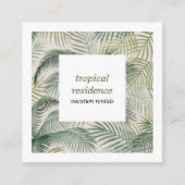 Palm tree leaves tropical Island COASTAL QR CODE スクエア名刺 (正面)
