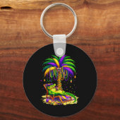 Palm Tree Mardi Gras Hawaiian Trocal Louisiana All キーホルダー (正面)