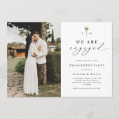 Palm Tree Monogram Beach Engagement Party 招待状 (正面)