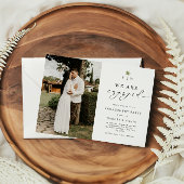 Palm Tree Monogram Beach Engagement Party 招待状