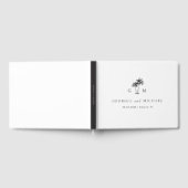 Palm Tree Monogram Elegant Beach Wedding ゲストブック (全面)