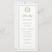 Palm Tree Monogram Tropical Wedding Menu Card 招待状 (正面)