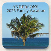 Palm Tree Ocean Escape | Family Name & Trip Year コースター (正面)