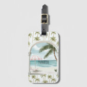 Palm Tree Ocean Paradise ラゲッジタグ (正面縦)
